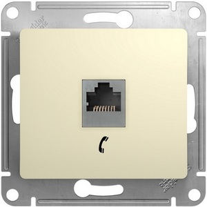 Изображение товара Телефонная розетка встраиваемая RJ-11 (бежевый) Systeme Electric Glossa GSL000281T