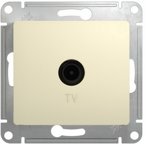 Изображение товара ТВ-розетка встраиваемая проходная (бежевый) Systeme Electric Glossa GSL000292