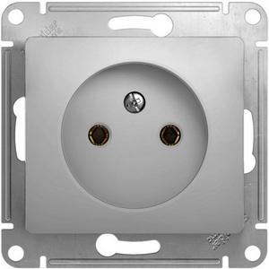 Изображение товара Розетка встраиваемая без заземления (алюминий) Systeme Electric Glossa GSL000341