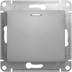 Изображение товара Выключатель встраиваемый одноклавишный с подсветкой (алюминий) Systeme Electric GSL000363