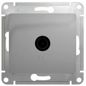 Изображение товара ТВ-розетка встраиваемая оконечная (алюминий) Systeme Electric Glossa GSL000391