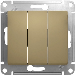 Изображение товара Выключатель встраиваемый трехклавишный (титан) Systeme Electric GSL000431