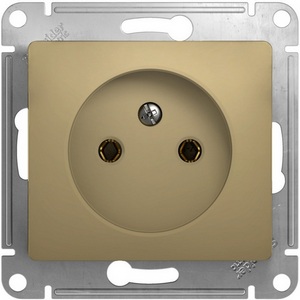 Изображение товара Розетка встраиваемая без заземления (титан) Systeme Electric Glossa GSL000441