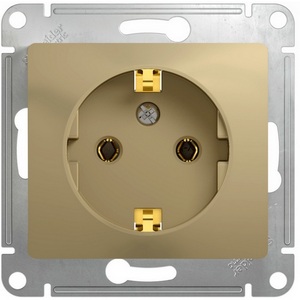 Изображение товара Розетка встраиваемая с заземлением (титан) Systeme Electric Glossa GSL000443