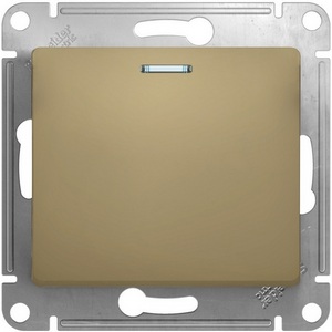 Изображение товара Выключатель встраиваемый одноклавишный с подсветкой (титан) Systeme Electric GSL000463
