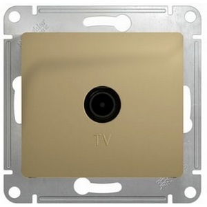 Изображение товара ТВ-розетка встраиваемая проходная (титан) Systeme Electric Glossa GSL000492