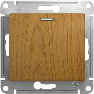 Изображение товара Выключатель встраиваемый одноклавишный с подсветкой (дуб) Systeme Electric Glossa GSL000513