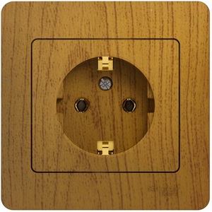 Изображение товара Розетка встраиваемая с заземлением (дуб) Systeme Electric Glossa GSL000542