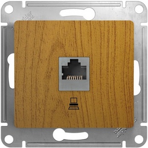 Изображение товара Розетка встраиваемая Ethernet RJ-45 (дуб) Systeme Electric Glossa GSL000581K