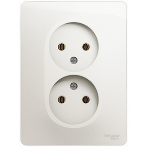 Изображение товара Розетка встраиваемая двойная без заземления (перламутровый) Systeme Electric Glossa GSL000620