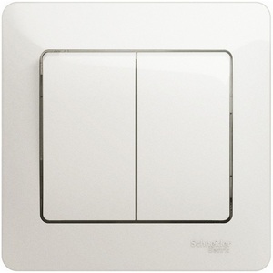 Изображение товара Выключатель встраиваемый двухклавишный (перламутровый) Systeme Electric Glossa GSL000652