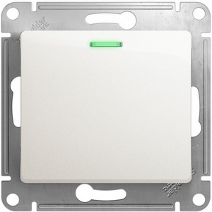 Изображение товара Выключатель встраиваемый одноклавишный с подсветкой (перламутровый) Systeme Electric Glossa GSL000663