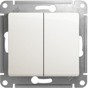 Изображение товара Выключатель встраиваемый двухклавишный (перламутровый) Systeme Electric Glossa GSL000665