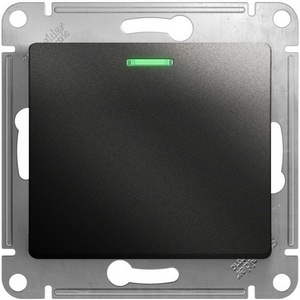 Изображение товара Выключатель встраиваемый одноклавишный с подсветкой (антрацит) Systeme Electric Glossa GSL000713