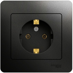 Изображение товара Розетка встраиваемая с заземлением (антрацит) Systeme Electric Glossa GSL000742