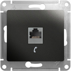Изображение товара Телефонная розетка встраиваемая RJ-11 (антрацит) Systeme Electric Glossa GSL000781T