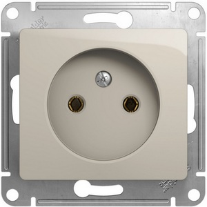 Изображение товара Розетка встраиваемая без заземления (молочный) Systeme Electric Glossa GSL000941
