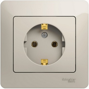 Изображение товара Розетка встраиваемая с заземлением (молочный) Systeme Electric Glossa GSL000942