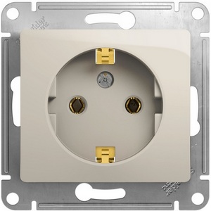 Изображение товара Розетка встраиваемая с заземлением (молочный) Systeme Electric Glossa GSL000943