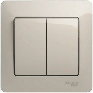 Изображение товара Выключатель встраиваемый двухклавишный (молочный) Systeme Electric Glossa GSL000952