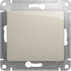 Изображение товара Выключатель встраиваемый одноклавишный с подсветкой (молочный) Systeme Electric Glossa GSL000961