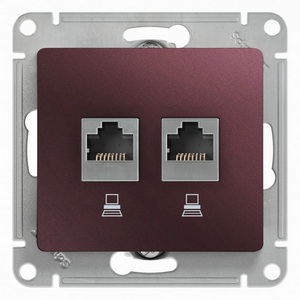 Изображение товара Розетка встраиваемая двойная Ethernet RJ-45 (баклажановый) Systeme Electric GSL001185KK