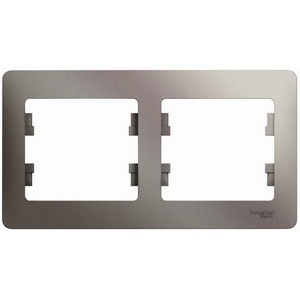 Изображение товара Рамка на 2 поста (платина) Systeme Electric Glossa GSL001202
