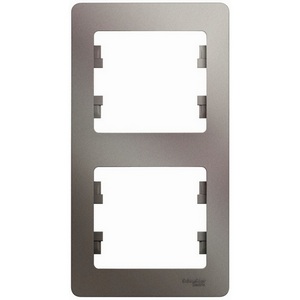 Изображение товара Рамка на 2 поста (платина) Systeme Electric Glossa GSL001206