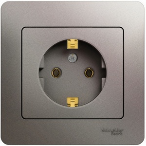 Изображение товара Розетка встраиваемая с заземлением (платина) Systeme Electric Glossa GSL001242