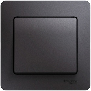 Изображение товара Выключатель встраиваемый одноклавишный (графит) Systeme Electric Glossa GSL001312