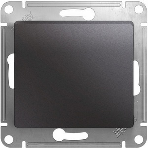 Изображение товара Выключатель встраиваемый одноклавишный с подсветкой (графит) Systeme Electric Glossa GSL001361