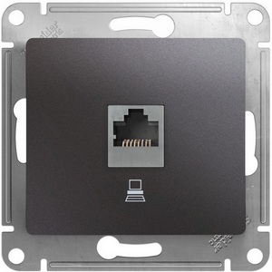 Изображение товара Розетка встраиваемая Ethernet RJ-45 (графит) Systeme Electric GSL001381K