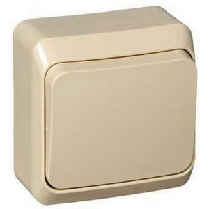 Изображение товара Выключатель накладной одноклавишный (кремовый) Systeme Electric Этюд KA10-001K