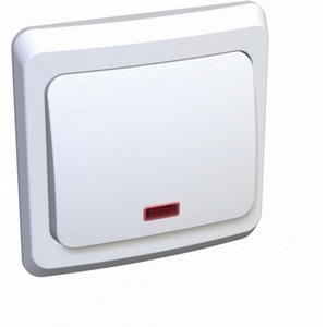Изображение товара Выключатель встраиваемый одноклавишный с подсветкой (белый) Systeme Electric Этюд KC10-002B