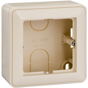 Изображение товара Коробка наружного монтажа подъемная с рамкой на 1 пост (слоновая кость) Systeme Electric W59 KP-152-28