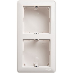 Изображение товара Коробка наружного монтажа подъемная с рамкой на 2 поста (Белый) Systeme Electric W59 KP-252-18