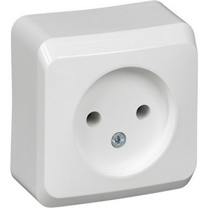 Изображение товара Розетка накладная без заземления (белый) Systeme Electric Этюд PA16-001B