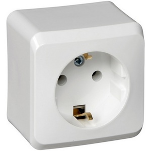 Изображение товара Розетка накладная с заземлением (белый) Systeme Electric Этюд PA16-003B