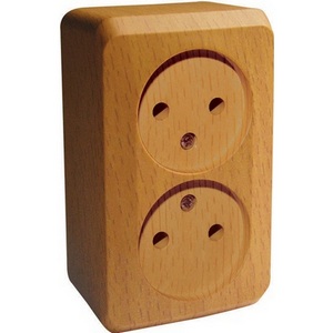 Изображение товара Розетка накладная двойная без заземления (бук) Systeme Electric Этюд PA16-005T