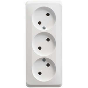 Изображение товара Розетка накладная тройная без заземления (белый) Systeme Electric Etude PA16-009B
