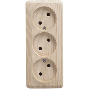 Изображение товара Розетка накладная тройная без заземления (сосна) Systeme Electric Etude PA16-009D