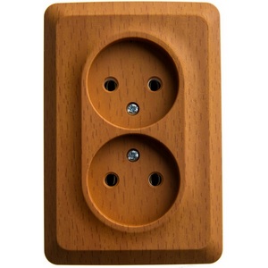 Изображение товара Розетка накладная двойная без заземления (бук) Systeme Electric Etude PA16-105T