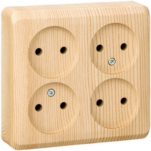 Изображение товара Розетка накладная четверная без заземления (сосна) Systeme Electric Etude PA16-205D
