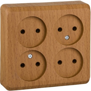 Изображение товара Розетка накладная четверная без заземления (бук) Systeme Electric Etude PA16-205T
