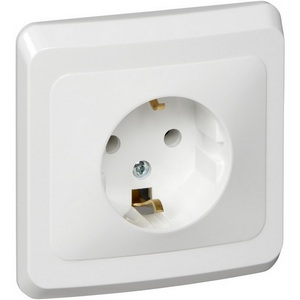 Изображение товара Розетка встраиваемая с заземлением (белый) Systeme Electric Этюд PC16-003B