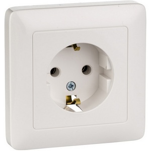 Изображение товара Розетка встраиваемая с заземлением (белый) Systeme Electric HIT RS16-134-B