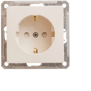 Изображение товара Розетка встраиваемая с заземлением и шторками (слоновая кость) Systeme Electric W59 RS16-152-2-86
