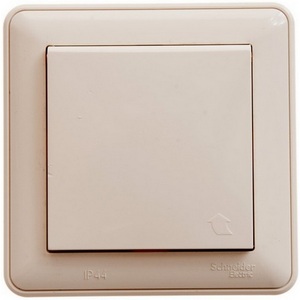 Изображение товара Розетка встраиваемая с заземлением, шторками и крышкой (слоновая кость) IP44 Systeme Electric W59 RS16-152B-28