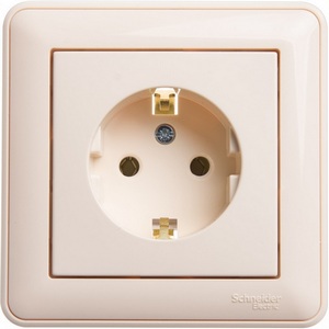 Изображение товара Розетка встраиваемая с заземлением (слоновая кость) Systeme Electric W59 RS16-154-28