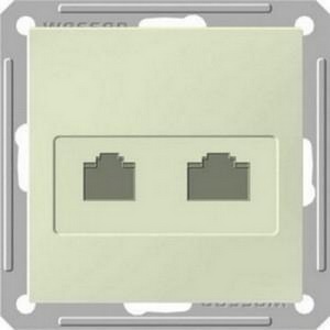 Изображение товара Розетка встраиваемая телефонная RJ-11 + Ethernet RJ-45 (слоновая кость) Systeme Electric RSI-251TK5E-2-86